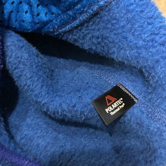 Patagonia sz M Royal Blue Fleece Pullover kangaroo pocket, snaps great condition - Picture 6 of 7
